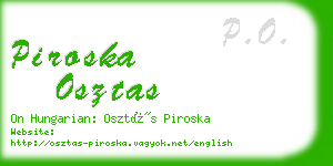 piroska osztas business card